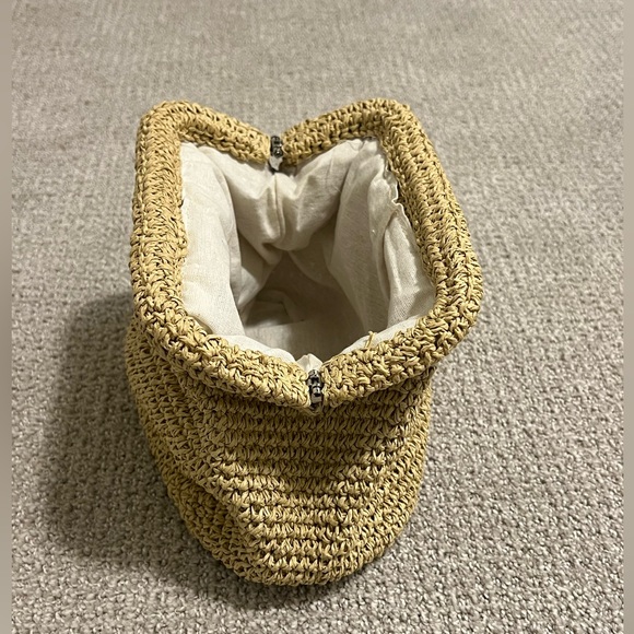 Raffia Clutch Bag, Boho Bag, Vintage Clutch Bag, Cloud Bag, Dumpling Clutch Bag - Picture 4 of 5